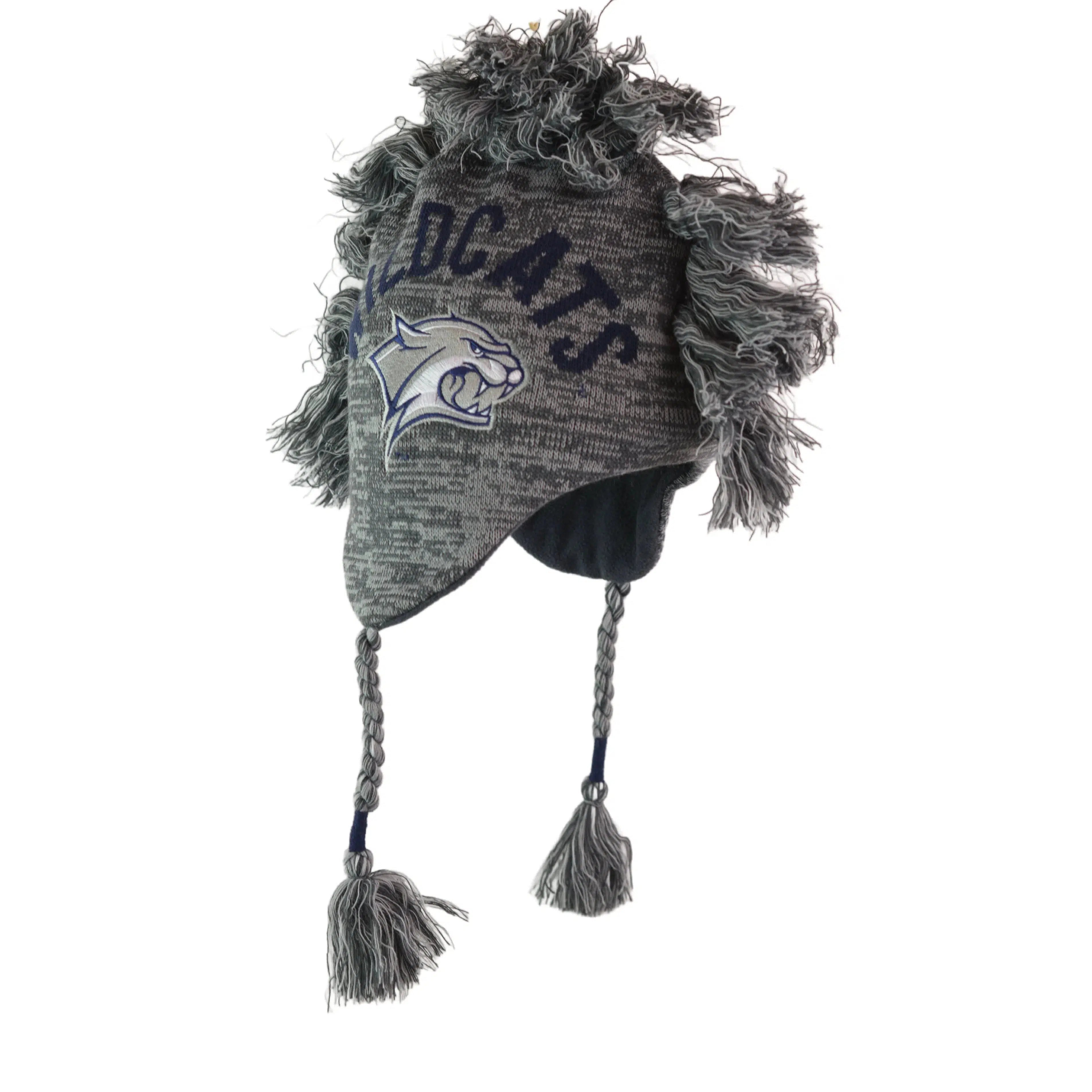 UNH New Hampshire Wildcats NCAA Mohawk-Style Gray Winter Beanie