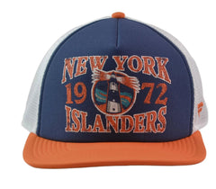 New York Islanders Fanatics NHL Heritage Team Foam Trucker Hat – Blue & Orange