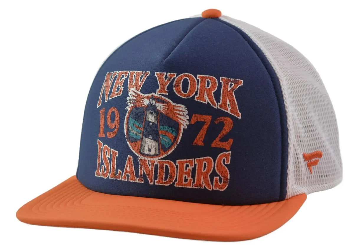 New York Islanders Fanatics NHL Heritage Team Foam Trucker Hat – Blue & Orange