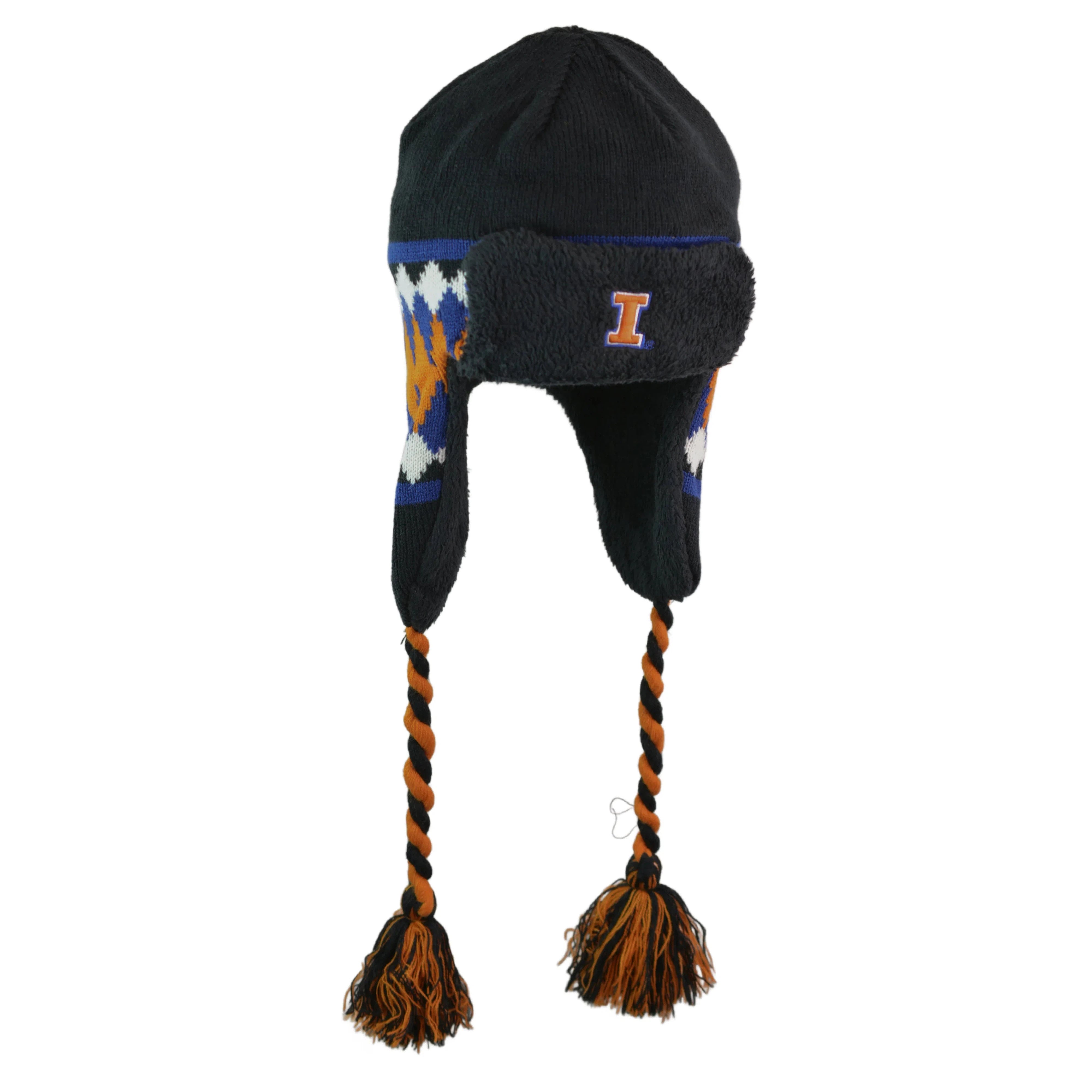 Illinois Fighting Illini Youth NCAA Black Trapper Style Beanie Winter Hat