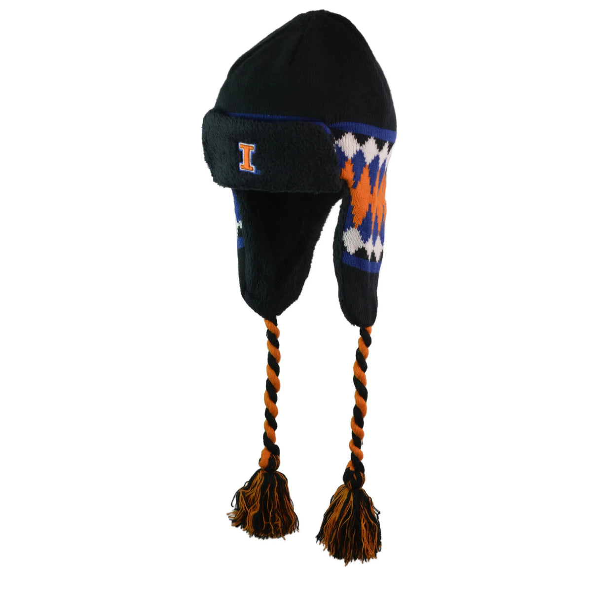 Illinois Fighting Illini Youth NCAA Black Trapper Style Beanie Winter Hat