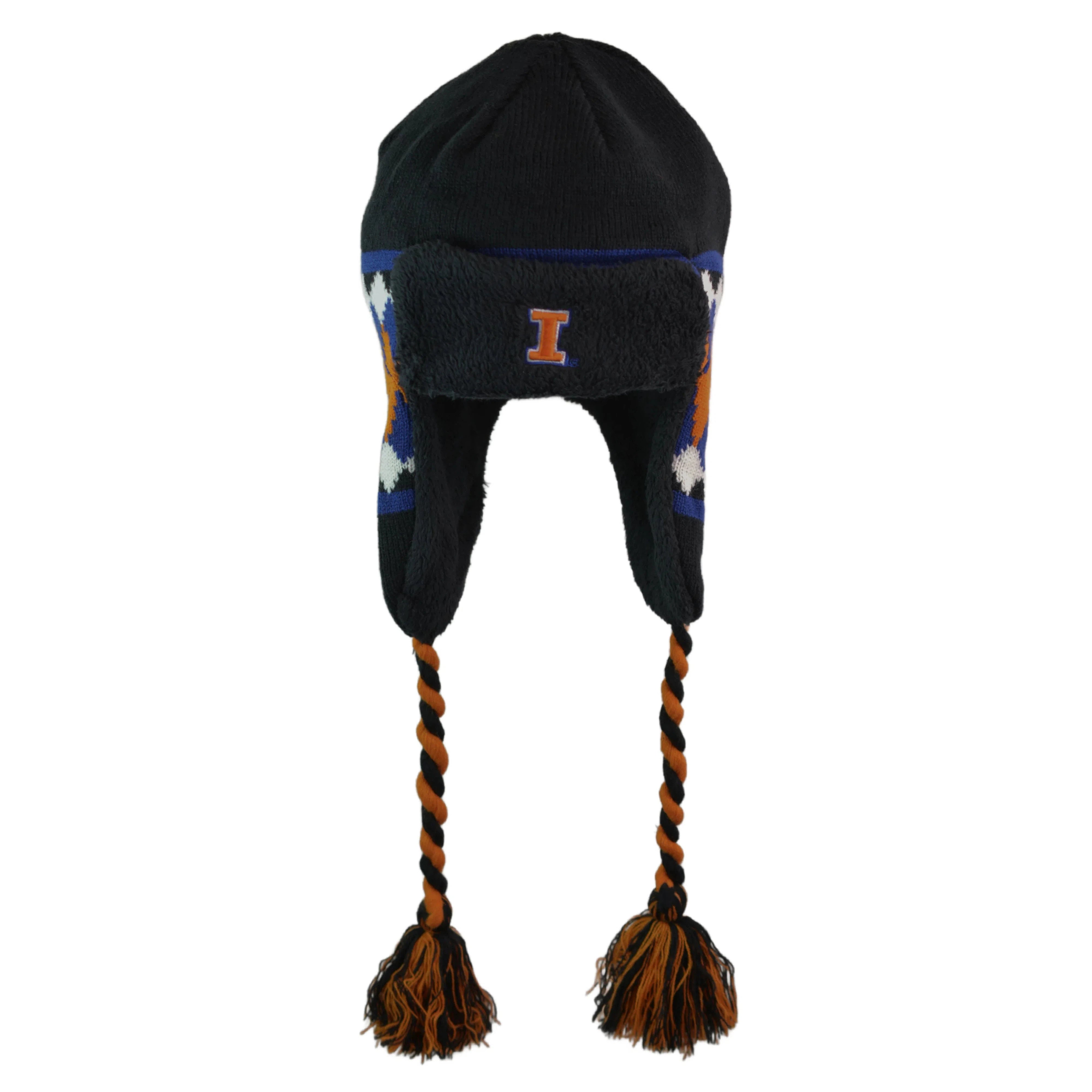 Illinois Fighting Illini Youth NCAA Black Trapper Style Beanie Winter Hat