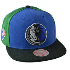 Dallas Mavericks NBA Team Era Pinwheel Men's Snapback Cap, Flat Bill Hat by Mitchell & Ness