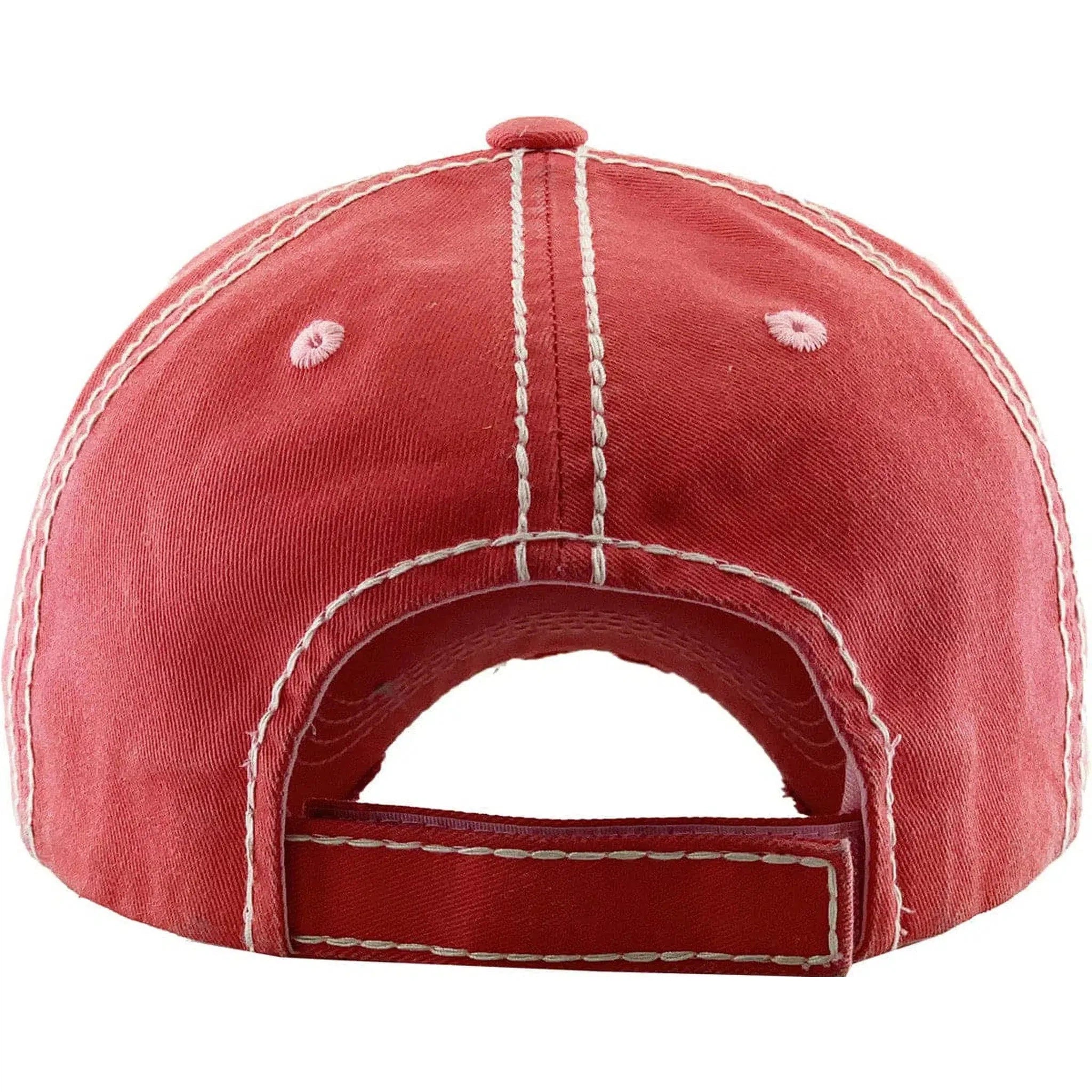 Day of the Dead Floral Sugar Skull Vintage Pink Adjustable Women's Baseball Hat