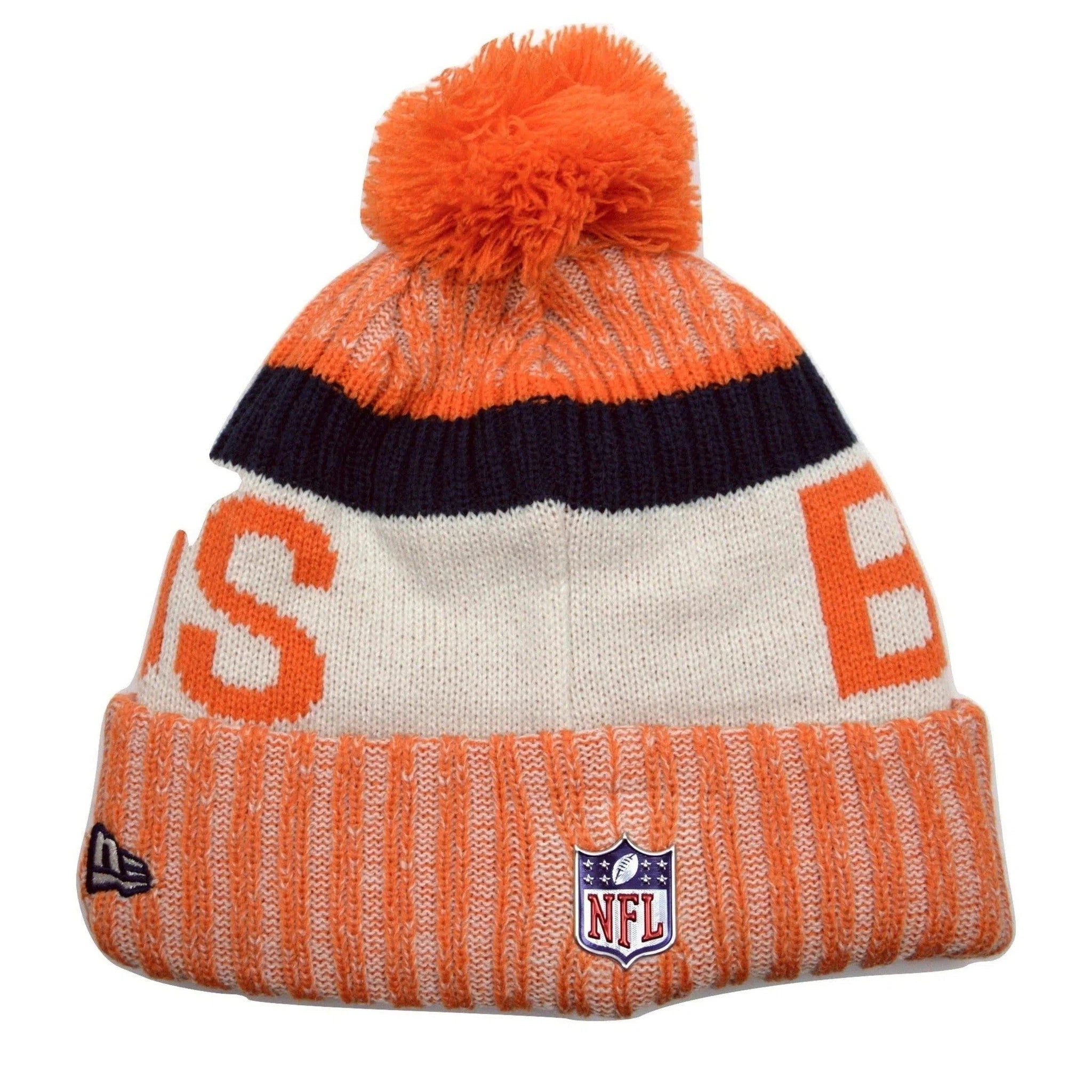 Denver Broncos New Era NFL Sport Cable Knit Pom Pom Beanie Cuffed Winter Hat