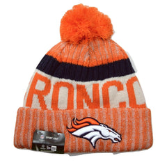 Denver Broncos New Era NFL Sport Cable Knit Pom Pom Beanie Cuffed Winter Hat