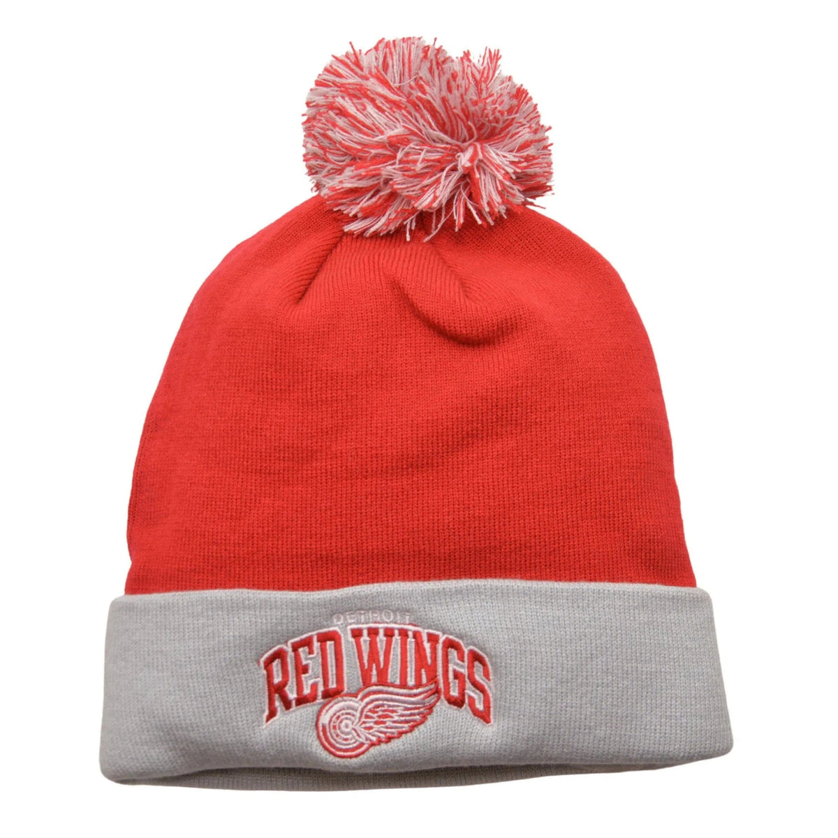 Detroit Red Wings Mitchell & Ness Team Colors NHL Knit Beanie Team Logo Pom Hat