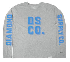 "Diamond Supply Co. DSCO Graphic Logo Gray Long Sleeve Tee - Premium Streetwear Essential