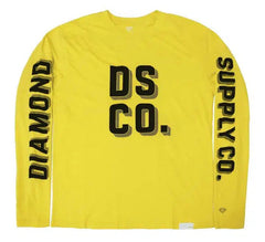 "Diamond Supply Co. DSCO Graphic Logo Yellow Long Sleeve Tee - Shine Bright"