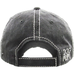 Dog Mom Vintage Distressed Adjustable Dark Gray Women's Baseball Hat