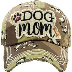 Dog Mom Vintage Distressed Adjustable Desert Camo Women's Baseball Hat