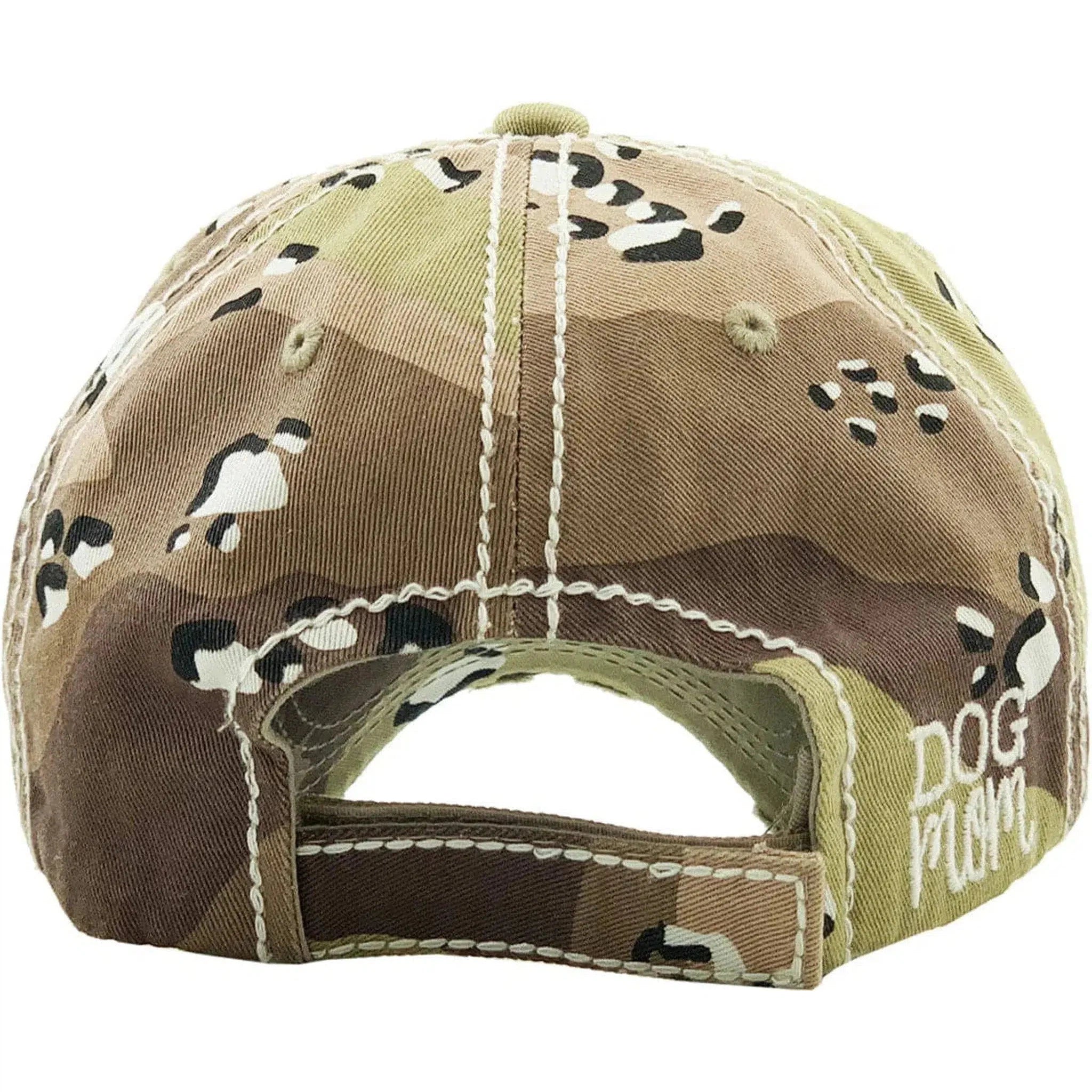 Dog Mom Vintage Distressed Adjustable Desert Camo Women's Baseball Hat