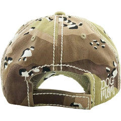 Dog Mom Vintage Distressed Adjustable Desert Camo Women's Baseball Hat