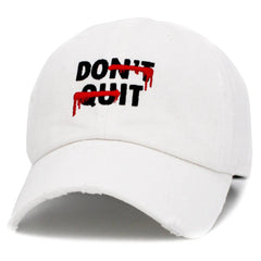 Don't Quit / Do It Vintage Adjustable White Distressed Hat