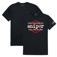 Don't Run From the Sniper Tactical Military Graphic Black Men's T-Shirt