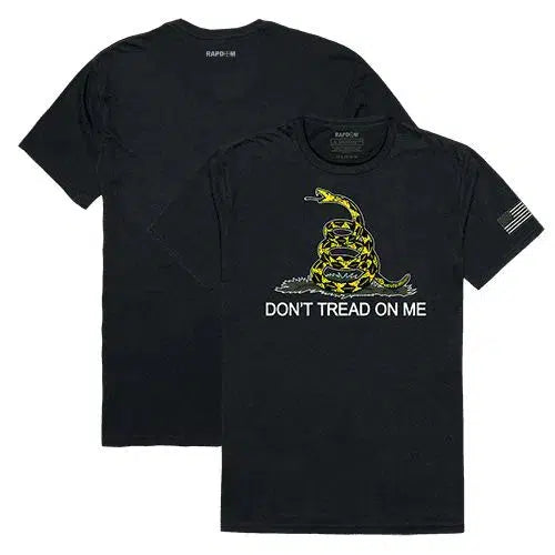 Don't Tread on Me 1776 Gadsden Flag Graphic Black Men's T-Shirt