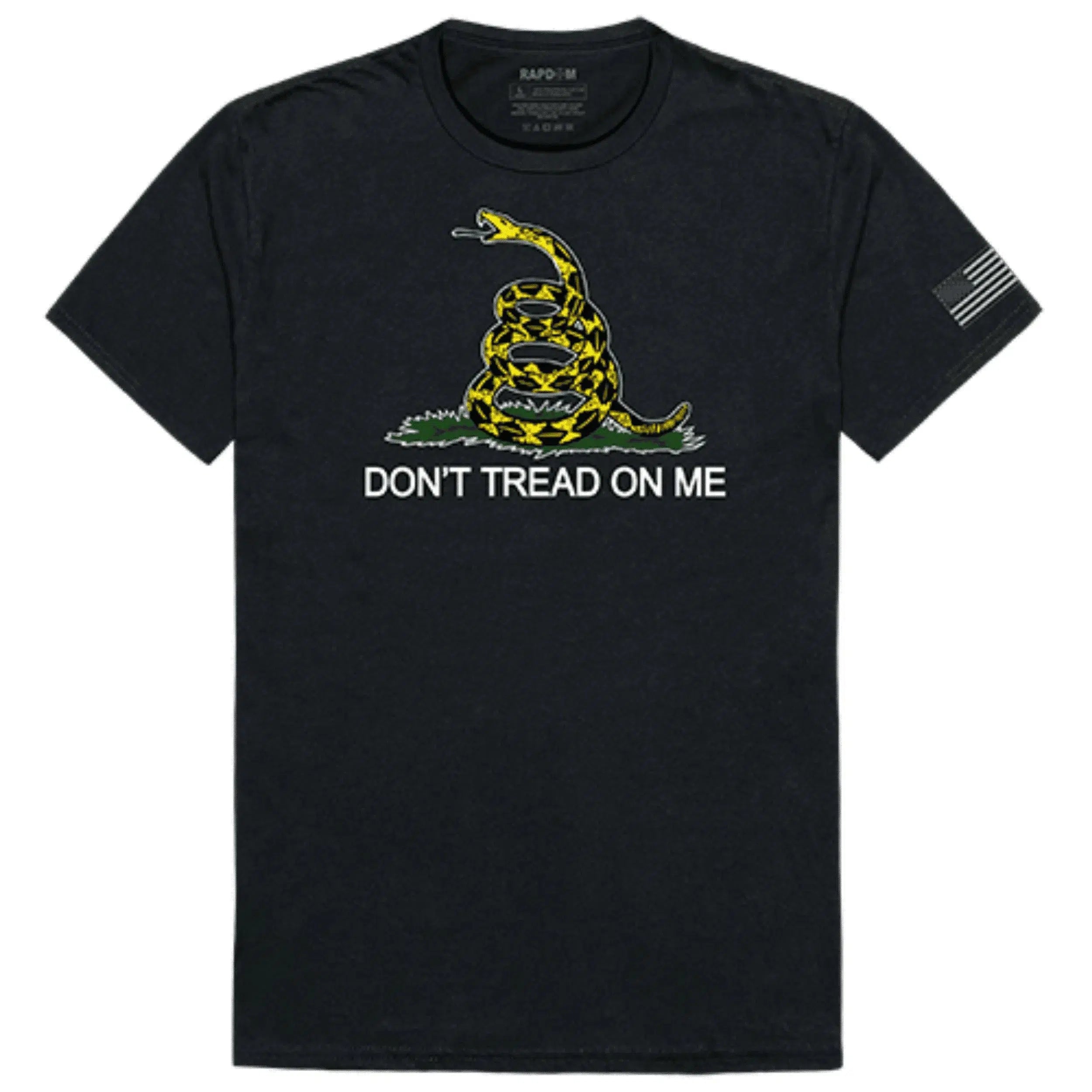 Don't Tread on Me 1776 Gadsden Flag Graphic Black Men's T-Shirt