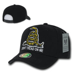 Don't Tread on Me Gadsden Flag Adjustable Black Hat Snapback Cap