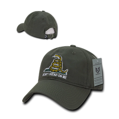 Don't Tread on Me Gadsden Flag Adjustable Olive Drab Hat Snapback Cap