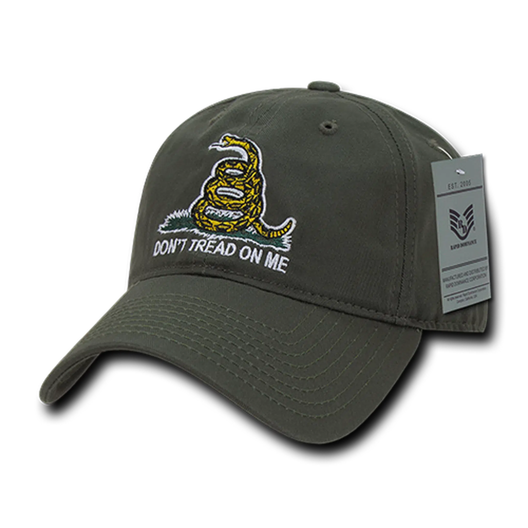 Don't Tread on Me Gadsden Flag Adjustable Olive Drab Hat Snapback Cap