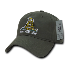 Don't Tread on Me Gadsden Flag Adjustable Olive Drab Hat Snapback Cap