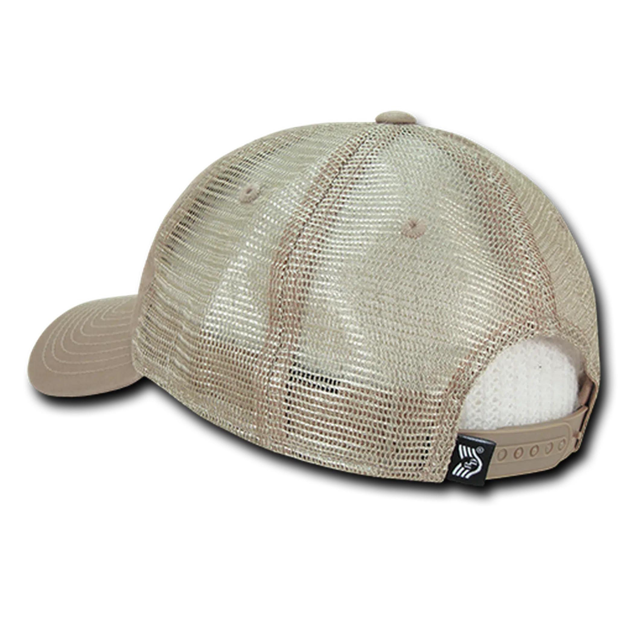 Don't Tread on Me Gadsden Flag Khaki Tan Relaxed Fit Trucker Hat Mesh Back Cap