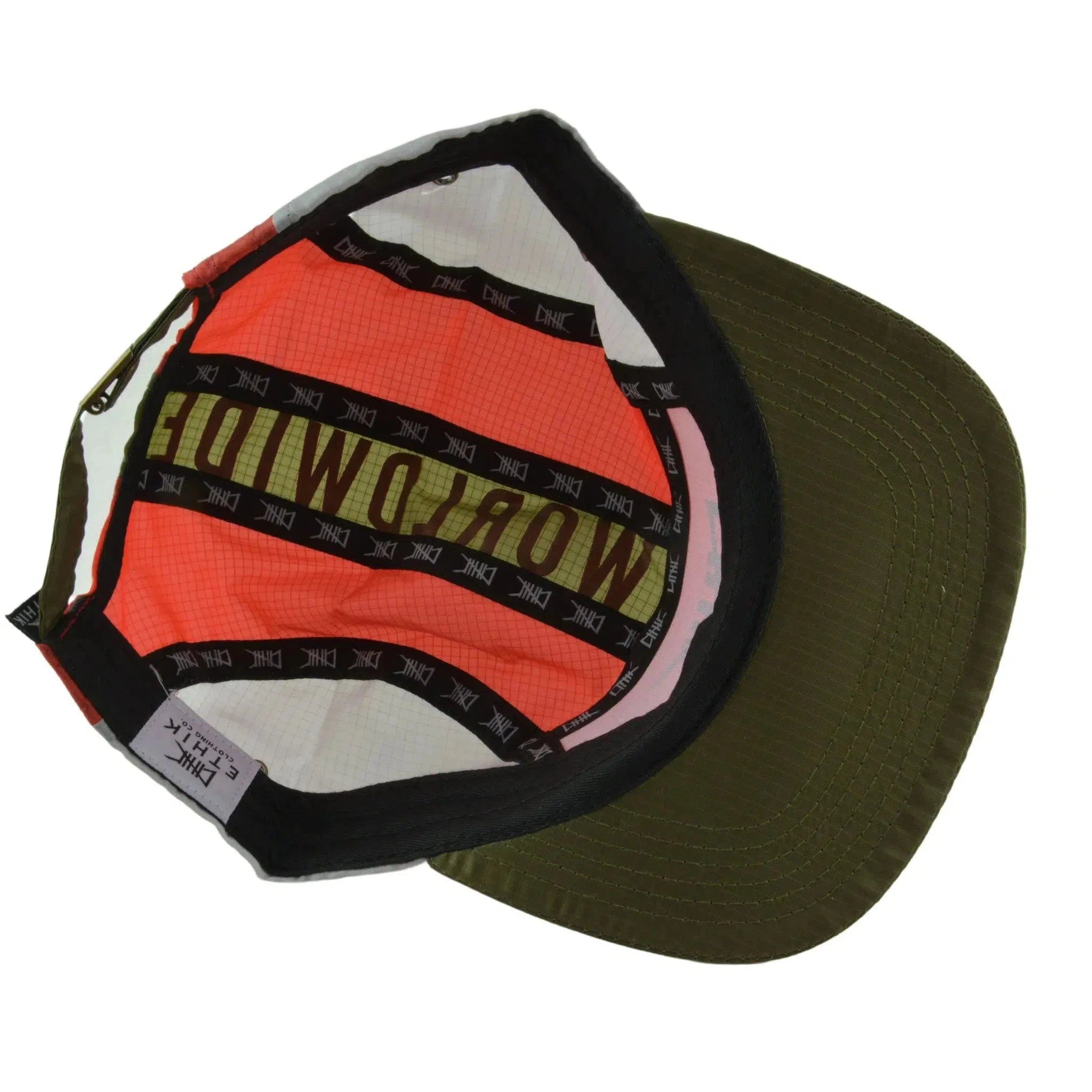 ETHIK Worldwide Tri Color Lightweight Adjustable 5 Panel Flat Bill Camper Hat