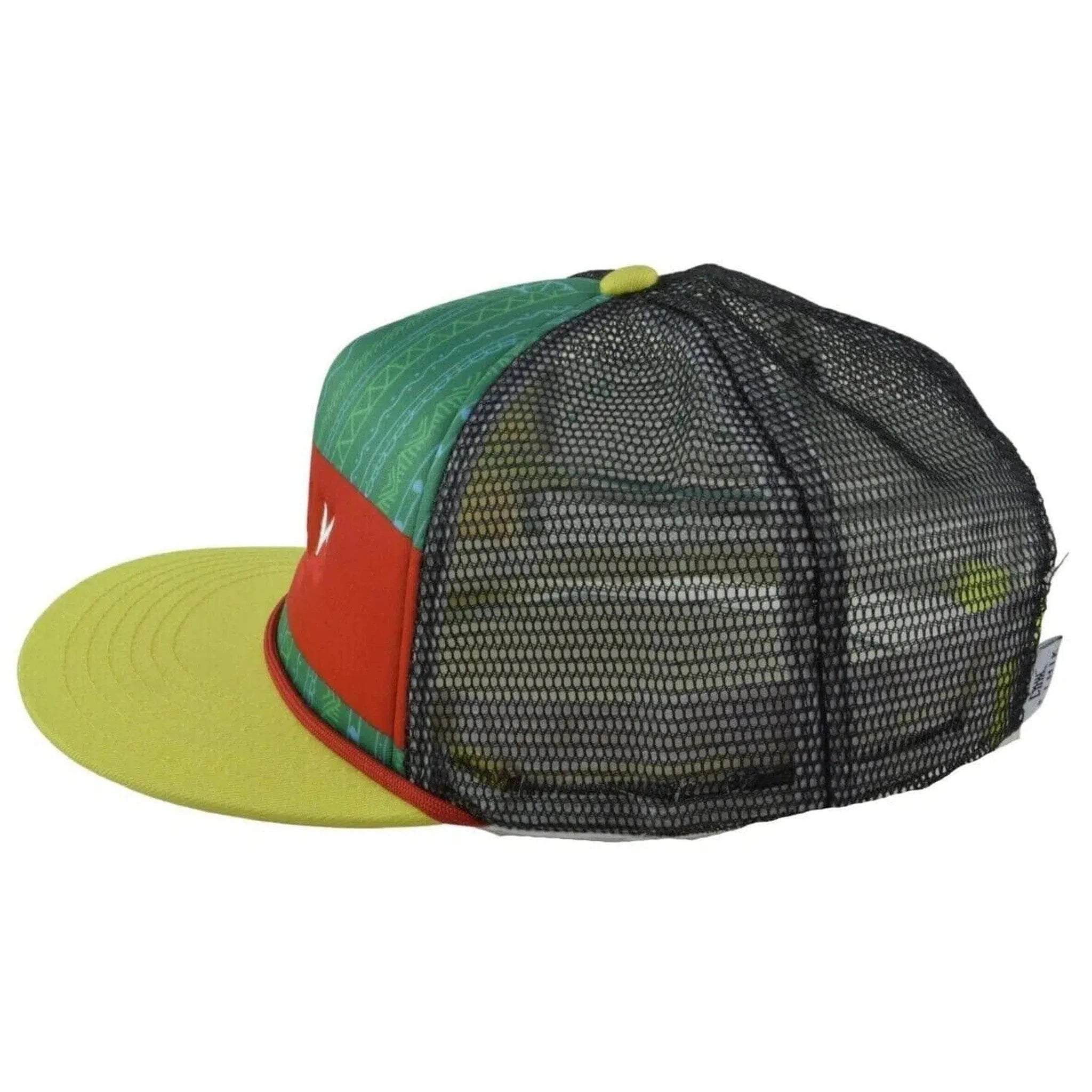 ETHIK Worldwide Yellow, Black & Green Meshback Adjustable Snapback Flat Bill Hat