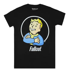 Fallout Video Game Vault Boy Short Sleeve Men's Black T-Shirt by Bethesda & Bioworld