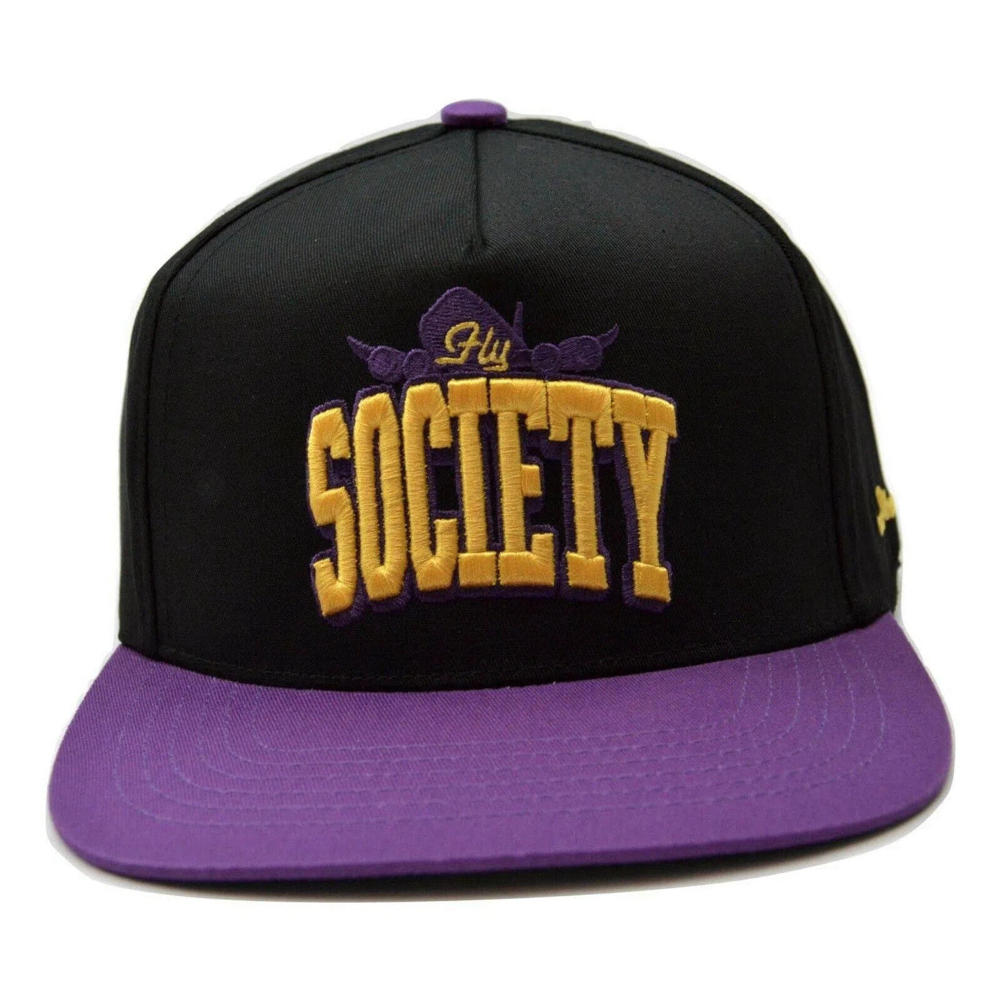 Fly Society 2 Tone Color Black & Purple Adjustable Snapback Cap