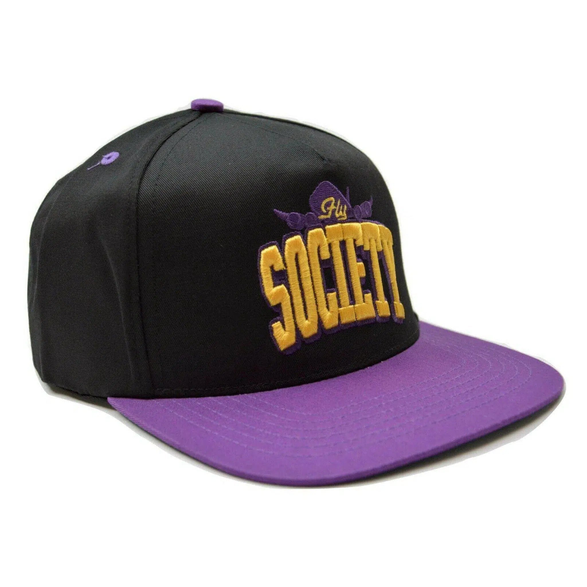 Fly Society 2 Tone Color Black & Purple Adjustable Snapback Cap