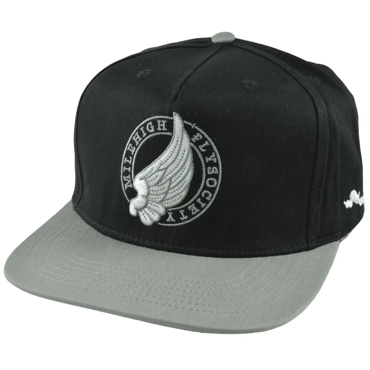 Fly Society FLY Wings' 2Tone Black & Gray Adjustable Snapback Flat Bill Hat