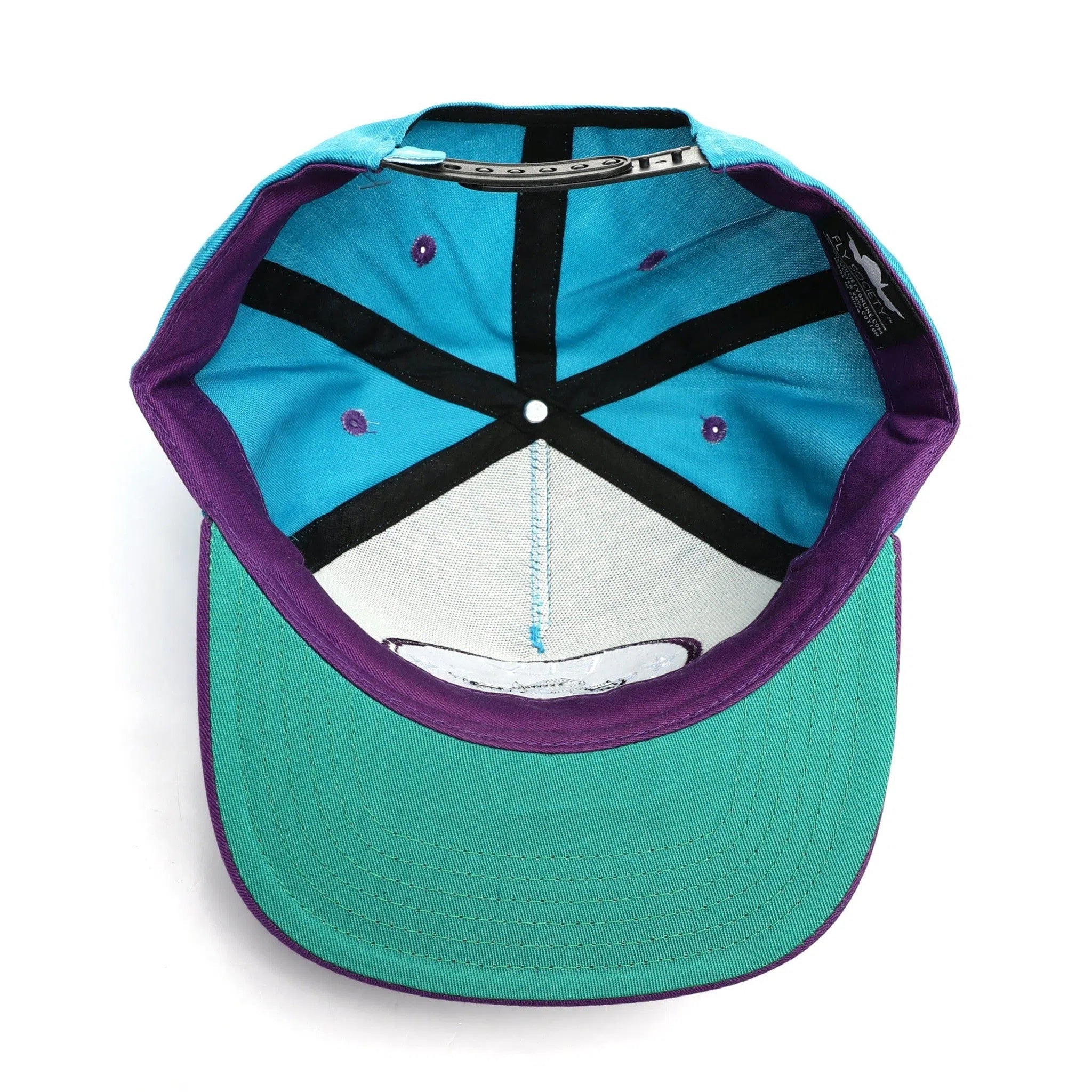 Fly Society Fly Plan 2 Tone Color Teal & Purple Adjustable Snapback Cap