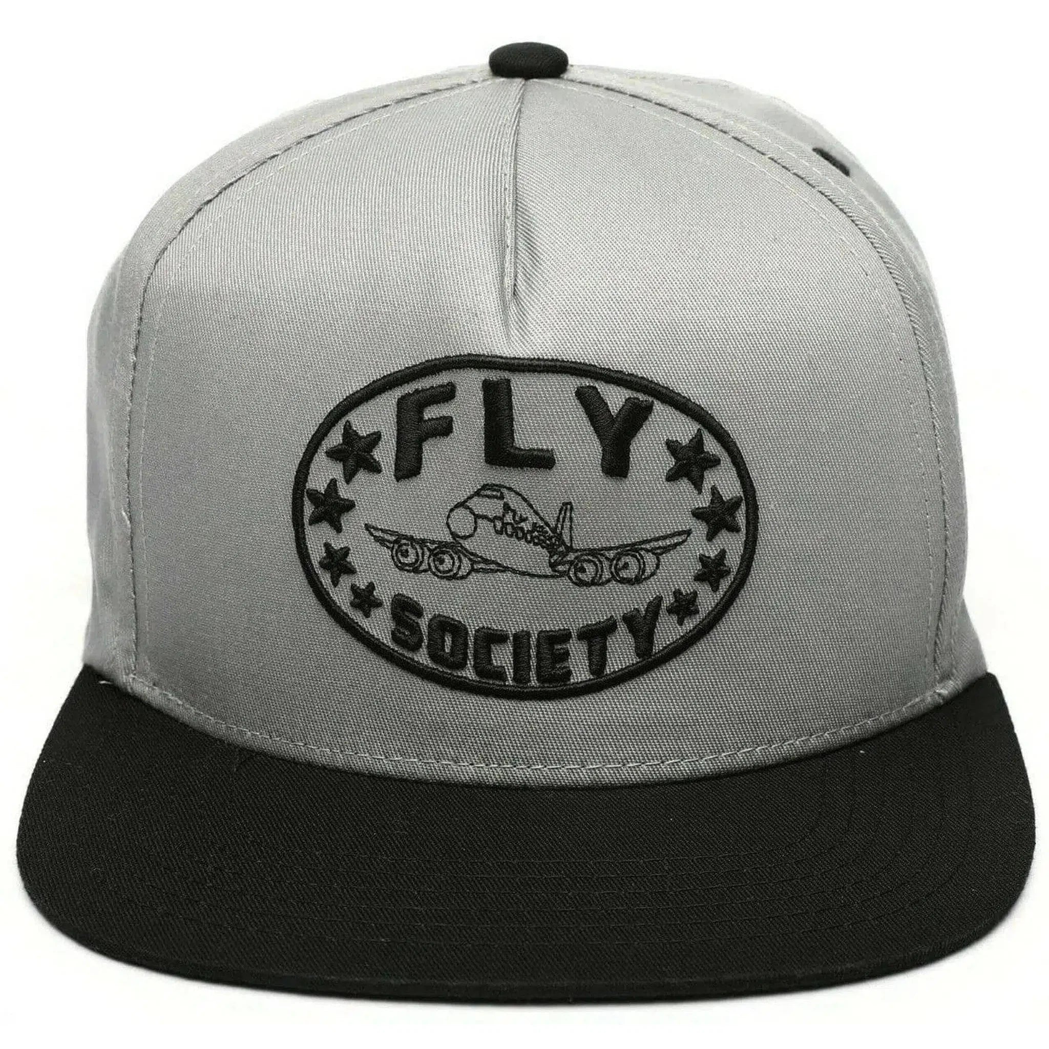 Fly Society Fly Planes 2 Tone Color Gray & Black Adjustable Snapback Hat