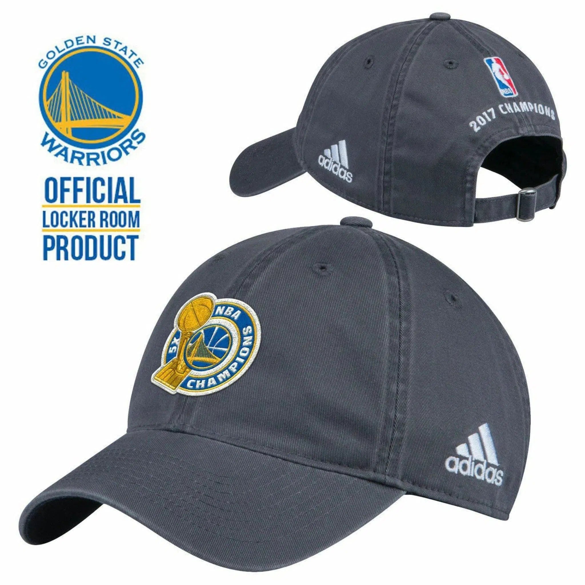 Golden State Warriors Adidas 2017 NBA Basketball Champions Slouch Cap Dad Hat