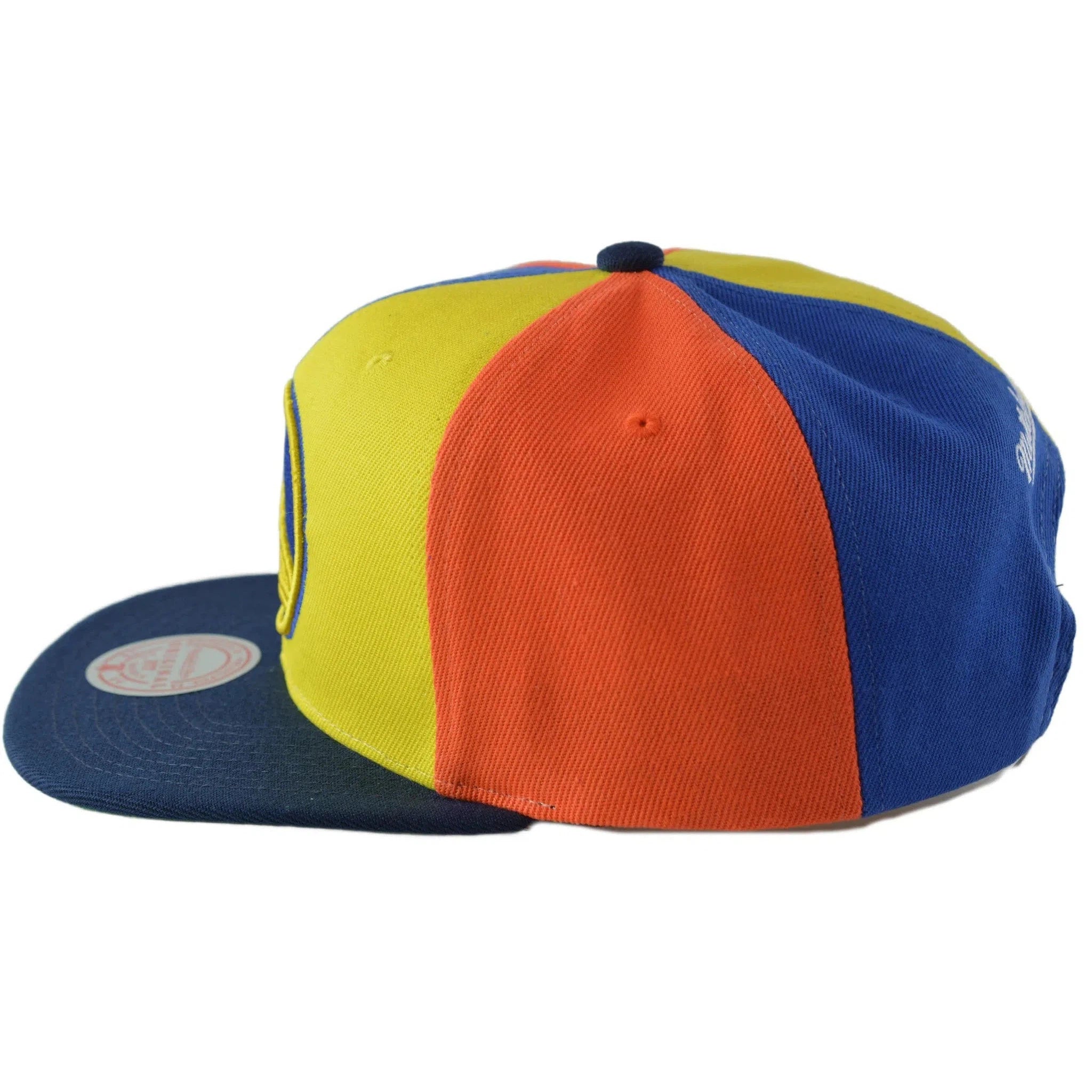 Golden State Warriors NBA Team Era Pinwheel Men's Snapback Cap, Flat Bill Hat by Mitchell & Ness