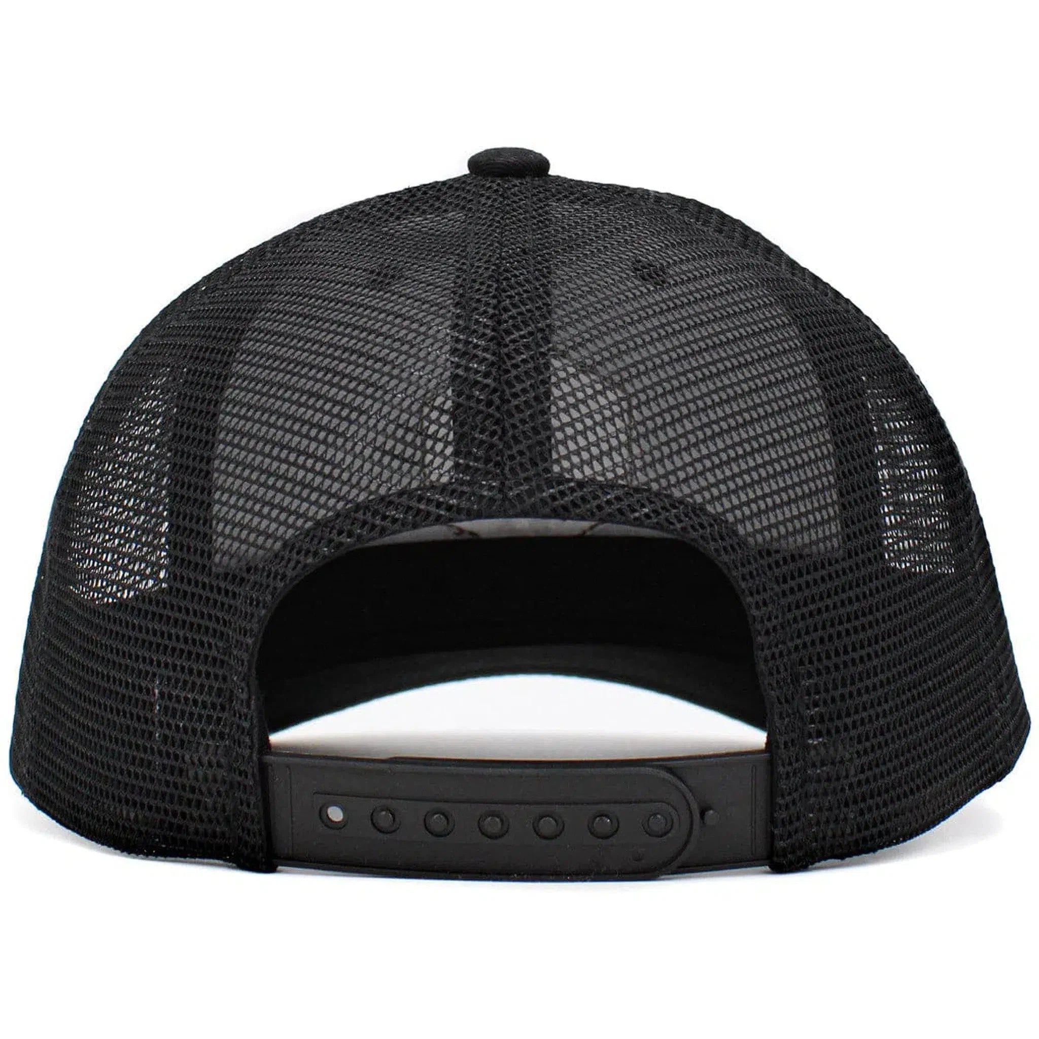 Great Outdoors Leather Patched Black Snapback Cap Trucker Hat