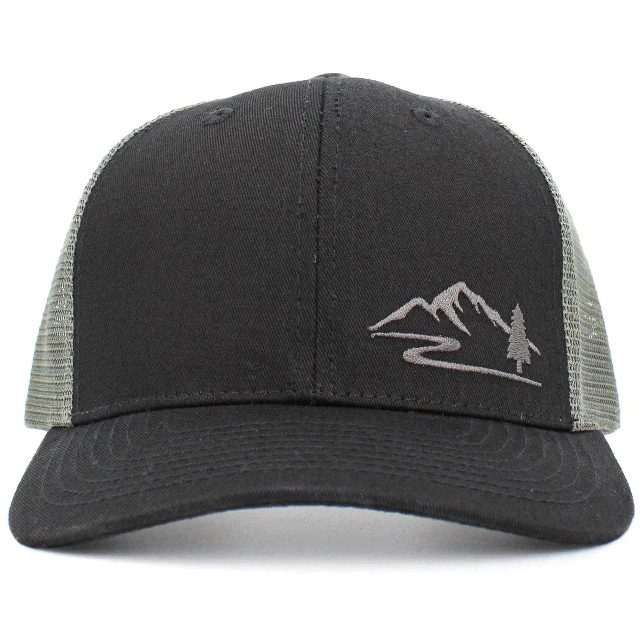 Great Outdoors Wild Mountain Black & Gray Snapback Cap Trucker Hat