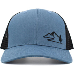 Great Outdoors Wild Mountain Blue & Black Snapback Cap Trucker Hat