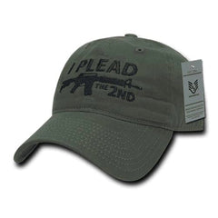 I Plead The 2nd Amendment M-16 Relaxed Fit 2nd Amendment Dad Hat Olive Drab Tactical Cap