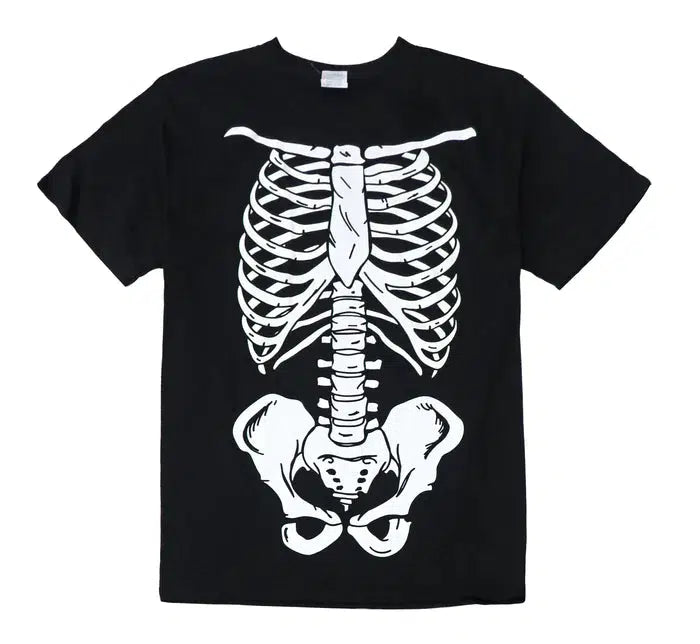 Glow in the Dark Skeleton Short Sleeve Men's Black T-Shirt by Yazbek