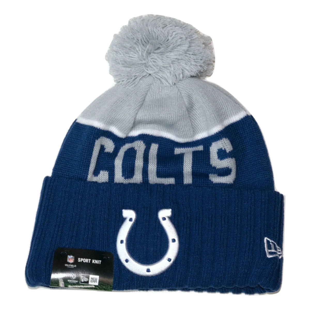 Indianapolis Colts New Era NFL Football Team Logo Beanie Sports Pom Winter Hat