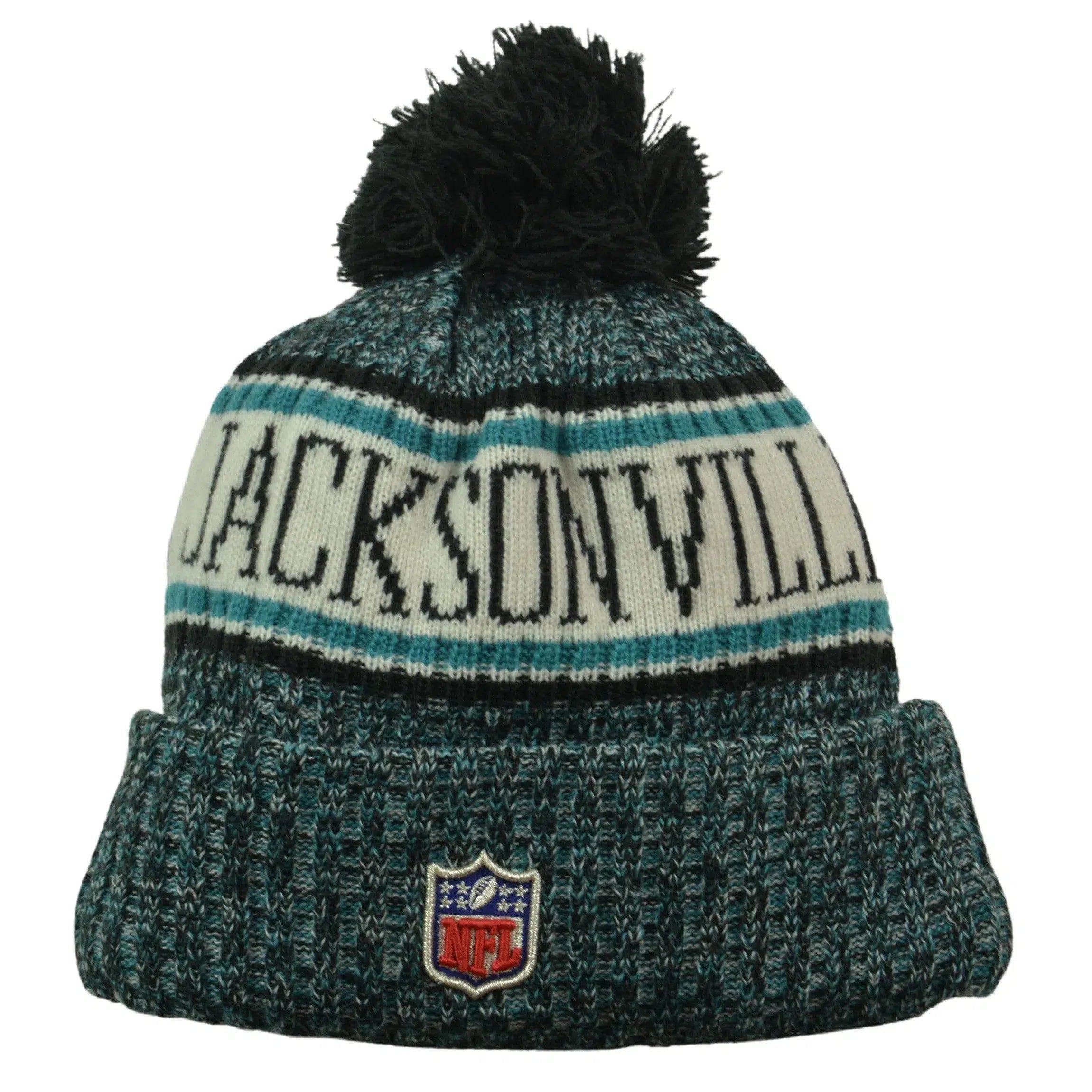 Jacksonville Jaguars NFL Football Team Teal Sport Knit Beanie Pom Pom Winter Hat