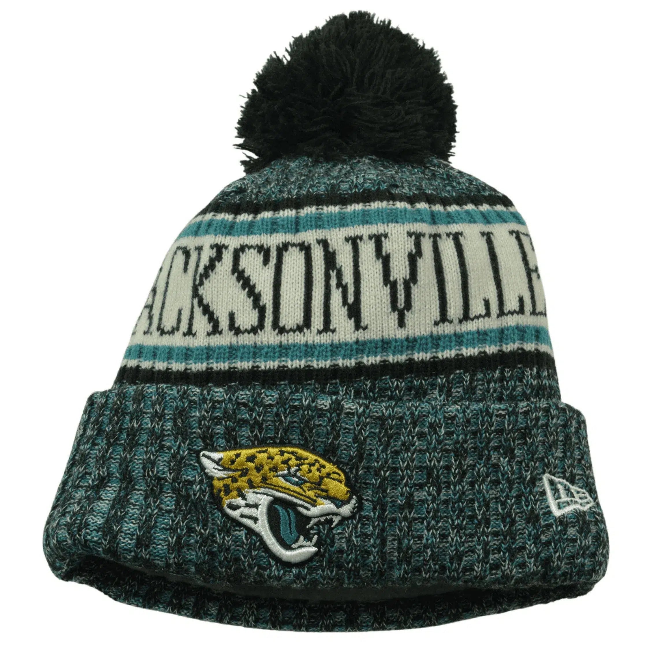 Jacksonville Jaguars NFL Football Team Teal Sport Knit Beanie Pom Pom Winter Hat