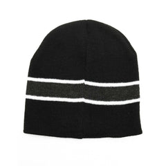 KB ETHOS Striped Black, White & Gray Knit Beanie Winter Hat Toque