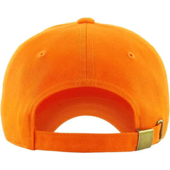 KB Ethos Classic New York Dad Hat – Soft Cotton Orange Strapback Cap