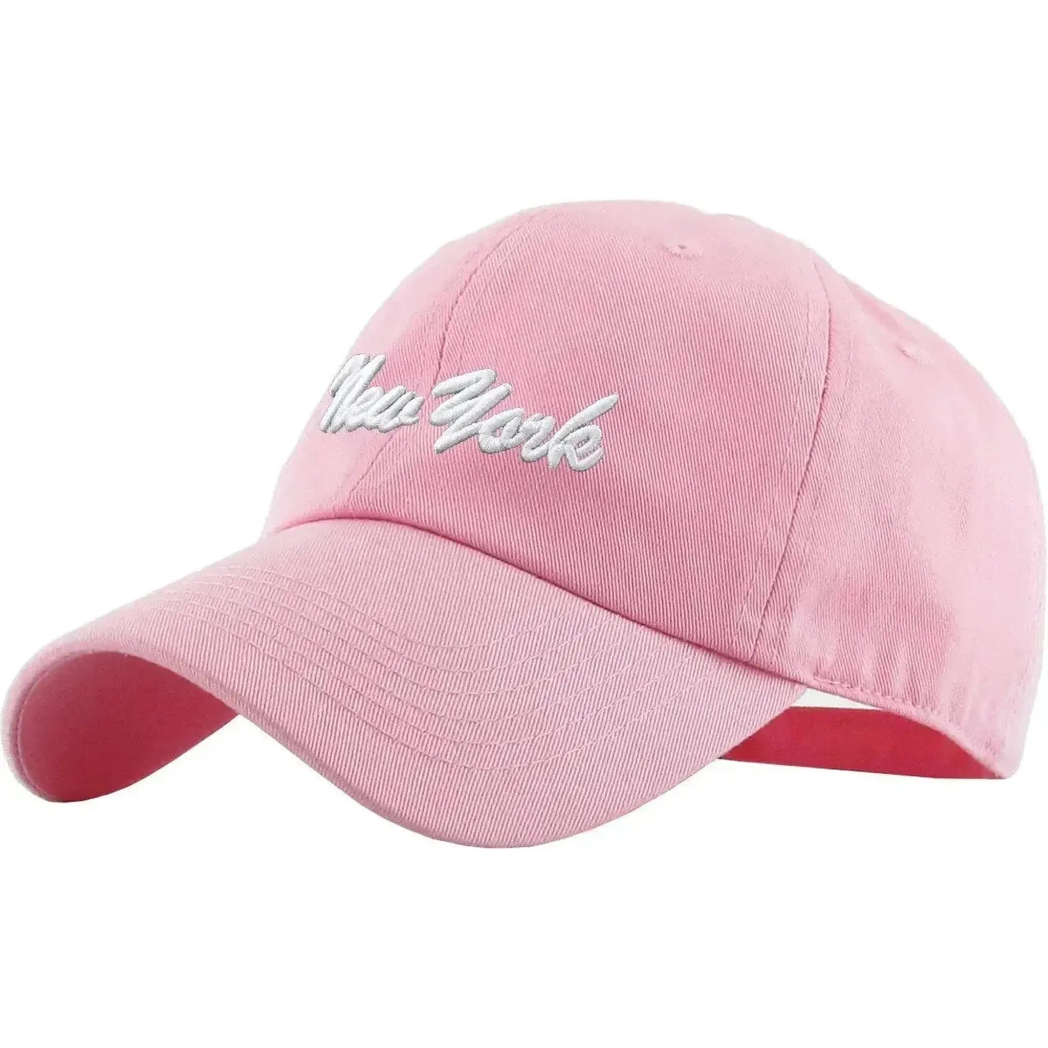 KB Ethos Classic New York Dad Hat – Soft Cotton Pink Strapback Cap