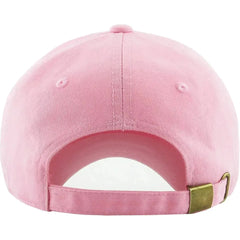 KB Ethos Classic New York Dad Hat – Soft Cotton Pink Strapback Cap