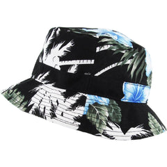 Stylish Lightweight Unisex Blue, Green & Black Floral Bucket Hat by KB Ethos