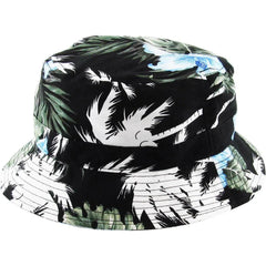 Stylish Lightweight Unisex Blue, Green & Black Floral Bucket Hat by KB Ethos